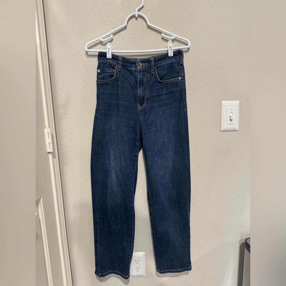 Anthropologie Dark Blue Straight-Leg Pilcro Jeans